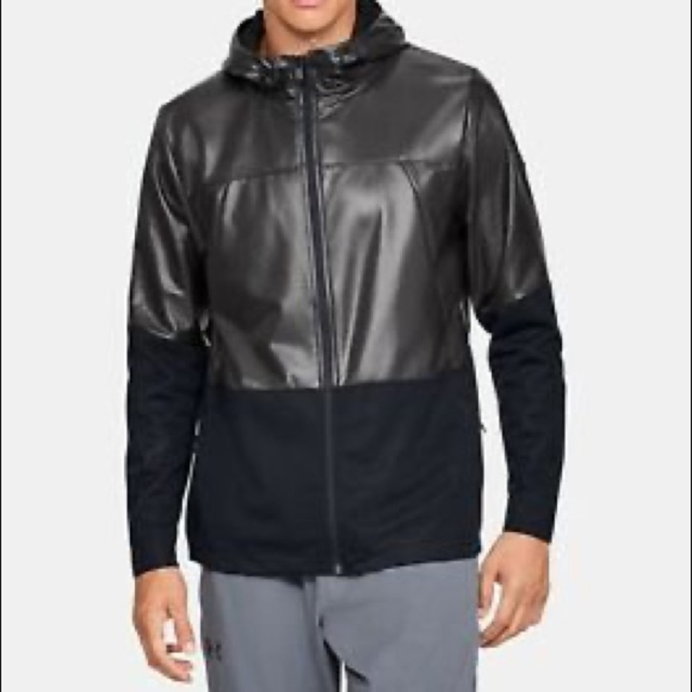 Men’s UA Full Zip  Black Hybrid Windbreaker Hoodie
